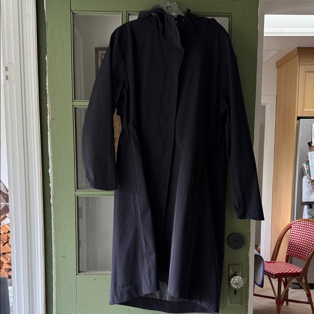 Zella Black Long raincoat/Journey Water Resistant Coat